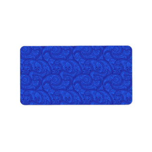 Blue Paisley Adressetikett