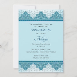 Blue Paisley Annaprashan | Första Riset Inbjudningar