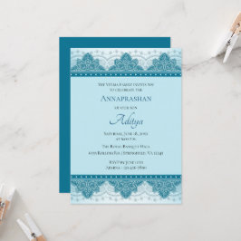 Blue Paisley Annaprashan | Första Riset Inbjudningar
