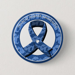 Blue Paisley Awareness Blue Ribbon Knapp