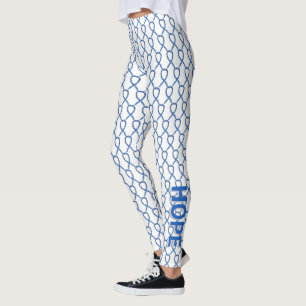 Blue Paisley Awareness Ribbon Anpassningsbar Leggi Leggings