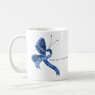Blue Paisley Awareness Ribbon Butterfly Coffee Mug Kaffemugg