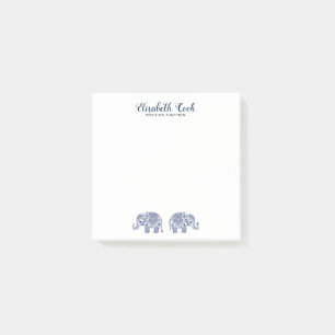 Blue Paisley Elephant Post-it Block