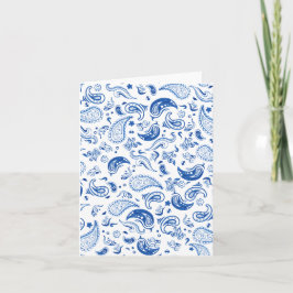 Blue Paisley Kort