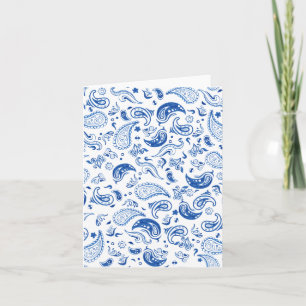 Blue Paisley Kort