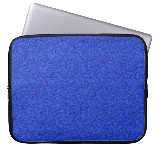 Blue Paisley Laptop Sleeve (Framsidan)