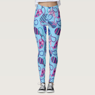 Blue Paisley Leggings
