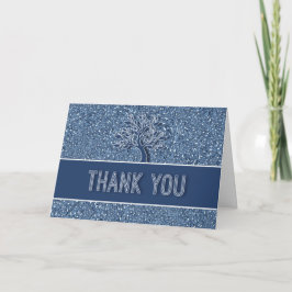 Blue Paisley med Oak Träd Tack Kort