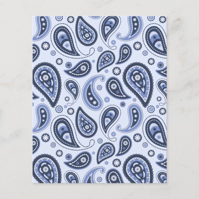 Blue Paisley Mönster (Framsida)