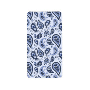 Blue Paisley Mönster Adressetikett