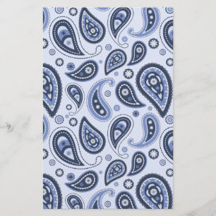 Blue Paisley Mönster Brevpapper
