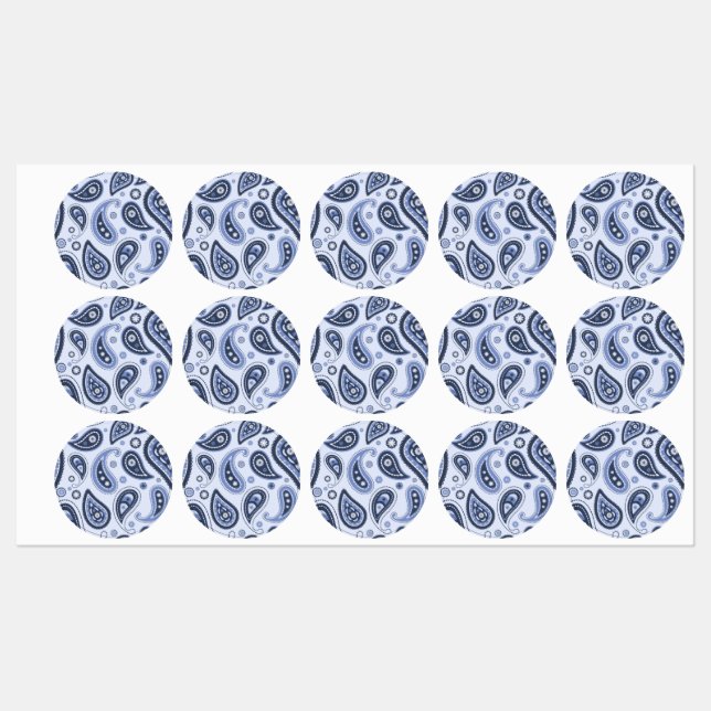 Blue Paisley Mönster Klistermärke (Ark)