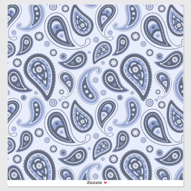 Blue Paisley Mönster Klistermärken (Ark)