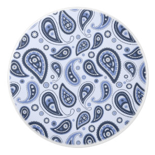 Blue Paisley Mönster Knopp