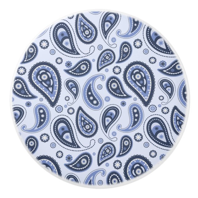 Blue Paisley Mönster Knopp (Framsidan)