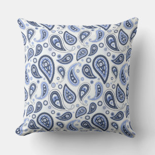Blue Paisley Mönster Kudde