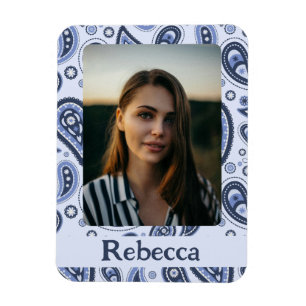 Blue Paisley Mönster Magnet