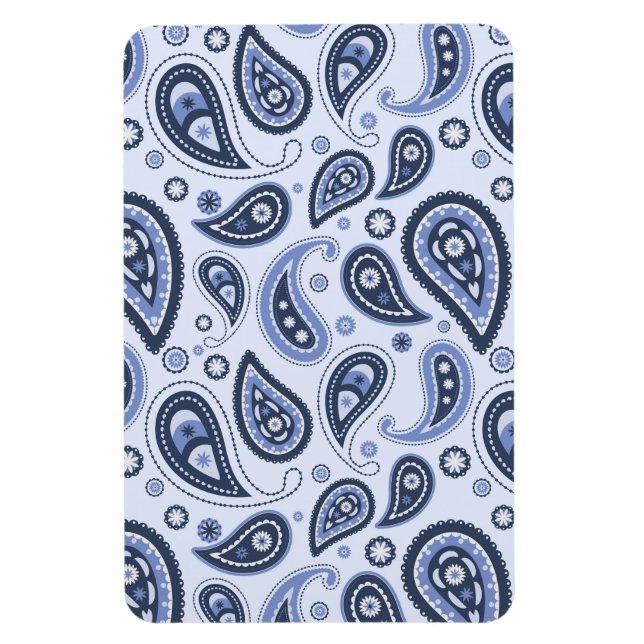 Blue Paisley Mönster Magnet (Vertikal)
