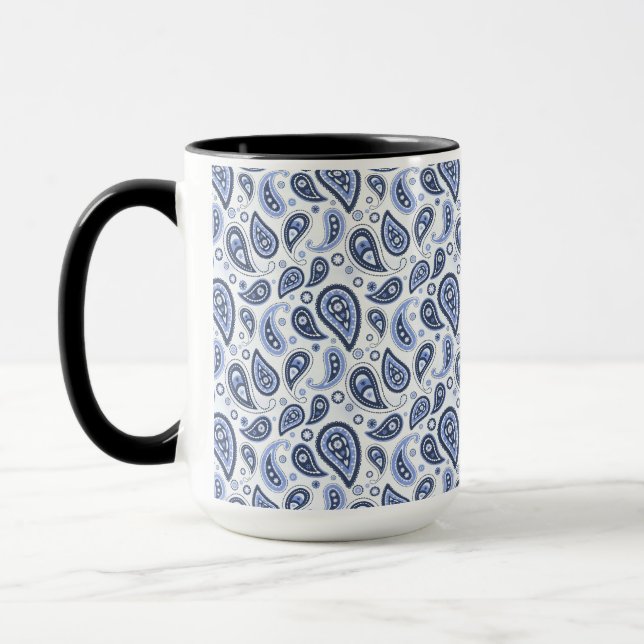 Blue Paisley Mönster Mugg (Vänster)