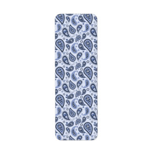 Blue Paisley Mönster Returadress Etikett