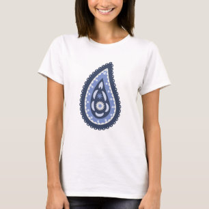Blue Paisley Mönster T Shirt