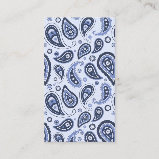 Blue Paisley Mönster Visitkort (Framsida)