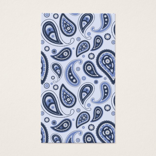 Blue Paisley Mönster Visitkort (Framsidan)