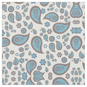 Blue Paisley Patterned Fabric Tyg