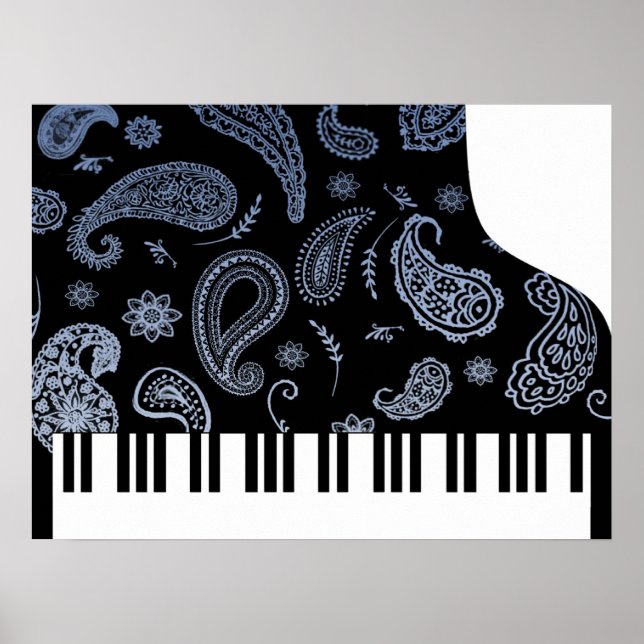 Blue Paisley Piano Poster (Framsidan)