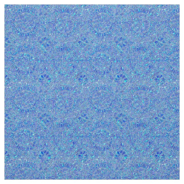 Blue Paisley Polyester Fabric Tyg (Provkarta)