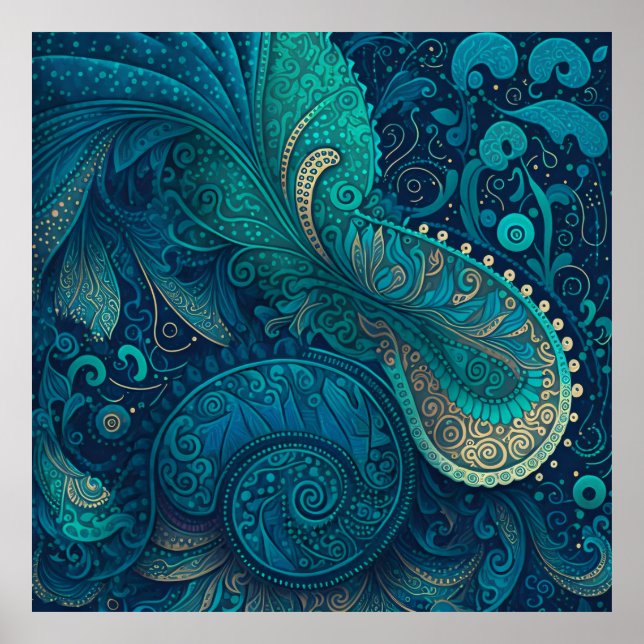 Blue Paisley Poster 1 (Framsidan)