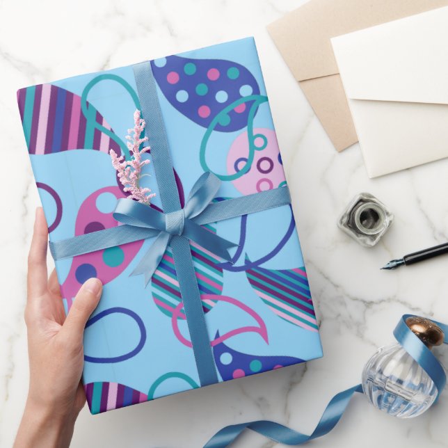 Blue Paisley Presentpapper (Gifting)