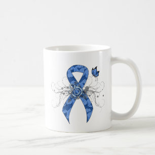 Blue Paisley Ribbon med Butterfly Kaffemugg