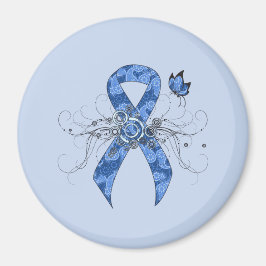 Blue Paisley Ribbon med Butterfly Magnet