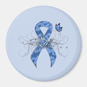 Blue Paisley Ribbon med Butterfly Magnet