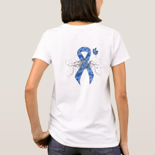Blue Paisley Ribbon med Butterfly T Shirt