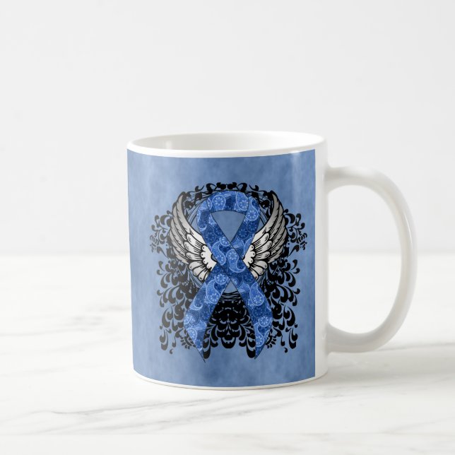 Blue Paisley Ribbon med Vingar Kaffemugg (Höger)