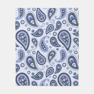 Blue Paisley Seamless Mönster Fleecefilt