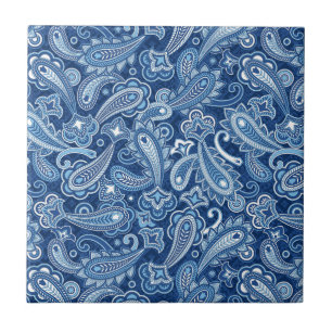 Blue Paisley Tile Kakelplatta
