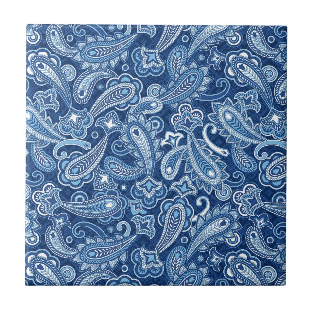Blue Paisley Tile Kakelplatta (Framsidan)