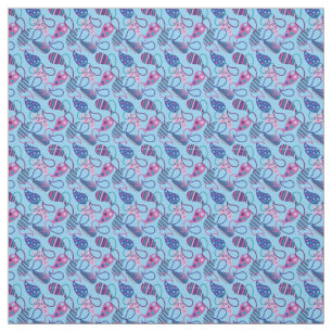 Blue Paisley Tyg