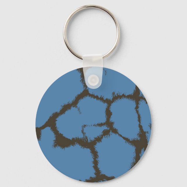 Blue Päls Giraffe Mönster Nyckelring (Framsida)