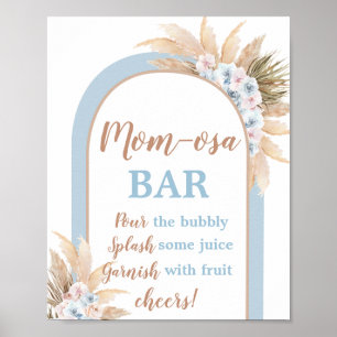 Blue Pampas Grass Arch Momosa Pub Boy-tecken Poster