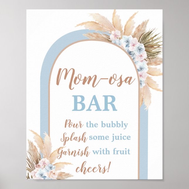 Blue Pampas Grass Arch Momosa Pub Boy-tecken Poster (Framsidan)