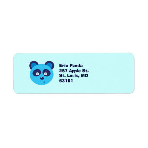 Blue Panda Returadress Etikett