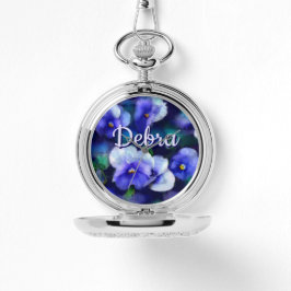 Blue Pansies Pansy Flower Floral Personalized Armbandsur