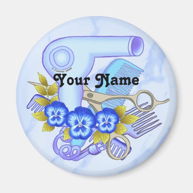 Blue Pansy Beautician Magnet (Framsidan)