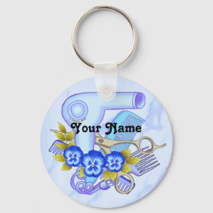 Blue Pansy Beautician Nyckelring