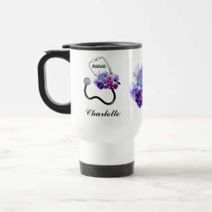 Blue Pansy Blommigt Doktor Nurse Stethoscope Resemugg