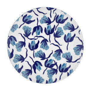 Blue Pansy-Blommigt: Handritad sömlös.